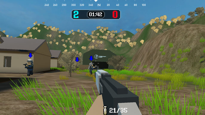 Pixel Village Battle 3D IO gameplay